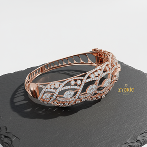 Bracelet chaîne en argent sterling tressé or rose avec diamants de laboratoire, bijoux fins classiques de luxe pour femme, éclat intemporel pour les soirées - Product Image 4