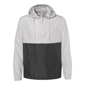 <b>Grey</b> Black Color Hooded Windbreaker <b>Jacket</b>. Two Tone Lightweight Pullover. Streetwear Hooded <b>Jacket</b>. Custom OEM Manufacturer - Product Image 1