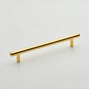 Stylish Brass Cabinet Pull <b>Handle</b> With Back Plate Bar Shape <b>Gold</b> Finished Durable Furniture Hardware for <b>Kitchen</b> Drawer Door Use - Product Image 6