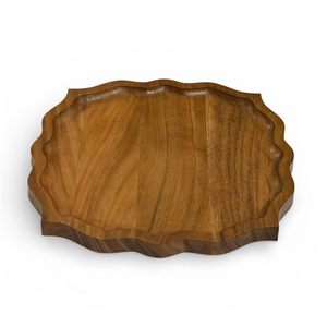 Plateau de service artisanal en bois d'acacia vintage, plateau en bois rustique pour les collations, les fruits, le fromage, le pain, décoration de cuisine - Product Image 4