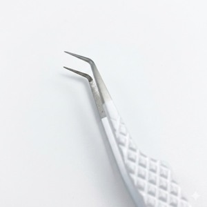Pince à épiler professionnelle en acier inoxydable blanc pour extensions de cils, haute précision, antistatique, applicateur pour cils volumineux - Product Image 4