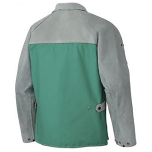 Veste de sécurité en daim ignifuge gris clair, coupe régulière, coutures soudées, résistante à la chaleur 300 ° C 500 ° C pour la protection incendie - Product Image 2