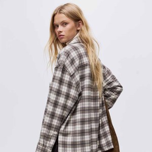 CUSTOM Logo Print <b>Men's</b> Plaid Flannel <b>Padded</b> <b>Shirt</b> Front Snap Buttons Jacket With Lining Warm Keep <b>Men's</b> Fashion <b>Shirt</b> - Product Image 4