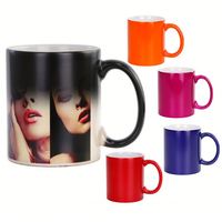 Vente en gros d'usine, tasse en céramique de 11 oz, tasses magiques changeantes de couleur, tasse à sublimation avec logo personnalisé