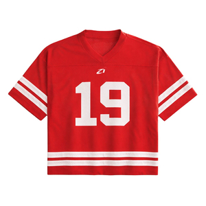 Camiseta Deportiva Unisex de Malla Roja para Fútbol Americano, Transpirable, de Poliéster, Estilo Urbano, Cuello en V, Uniforme de Equipo, Fabricante Personalizado - Product Image 3