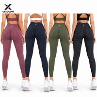 Leggings de sport pour femmes X Sports City, taille haute, longueur cheville, couleur unie, sans couture, extensibles dans quatre directions, imperméables, séchage rapide