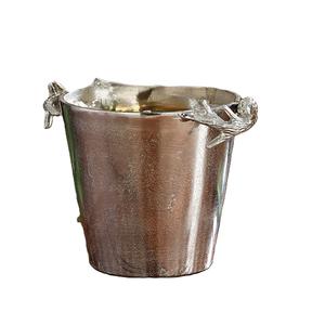 Nouveau style de seau à glace en métal, finition argent antique, refroidisseur à vin pour la maison, l'hôtel, les bars, avec poignée - Product Image 2