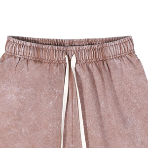 Novedad: Pantalones Cortos de Verano para Hombre, Estilo Urbano, Tejidos, Lisos, de Corte Holgado, Lavado Ácido, con Logotipo Personalizado Bordado, Vintage, Hasta la Rodilla - Product Image 4