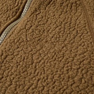 Veste en polaire marron pour homme, col montant, fermeture décontractée, coupe-vent, pour l'automne, coupe classique, couleur unie, en polyester tricoté - Product Image 6