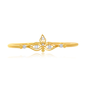 Bracelet jonc élégant en cristal doré inspiré des feuilles pour femme, bijou de luxe tendance pour mariage et soirée - Product Image 2