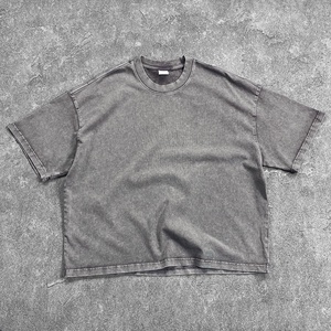Camisetas de Hombre de Algodón de Lujo de Alta Calidad con Lavado Ácido, Estilo Oversize, Hombros Caídos y Corte Cuadrado, Listas para Enviar - Product Image 3
