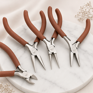 Mini Jewelry Making <b>Pliers</b> <b>Set</b> Brown Ergonomic Handles Precision Wire Wrapping Beading Tools for Jewelry Repair Craft DIY - Product Image 1