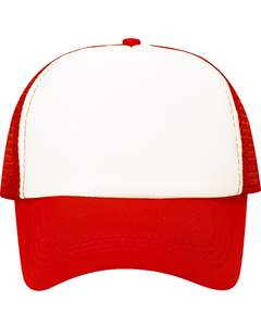 Gorra de Béisbol Trucker Roja y Blanca Personalizada, con Malla Transpirable en la Parte Trasera, Ajustable con Cierre a Presión, Lisa, con Logotipo Personalizado, para Verano y Actividades al Aire Libre - Product Image 1