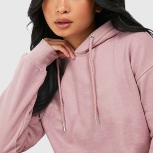 Women's Pink Fleece Hoodie <b>Set</b> Full Sleeve Loose Fit Casual 2 Piece Long Pants Solid Color All Seasons Daily Wear - Product Image 6
