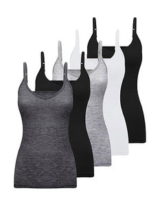 Women Solid Color Knitted Tank <b>Tops</b> V-Neck Sleeveless Casual Breathable Spandex Polyester <b>Top</b> Black - Product Image 6