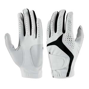 Gants de golf en cuir blanc SOSH4, imprimé floral bleu, antidérapants, respirants, à doigts complets, avec sangle de poignet réglable, pour sports de plein air, unisexe - Product Image 1