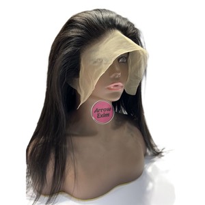 Perruques Lace Front en Cheveux Humains Remy Indiens Lisses Naturels avec Dentelle Transparente Sans Colle Densité 180% - Product Image 1