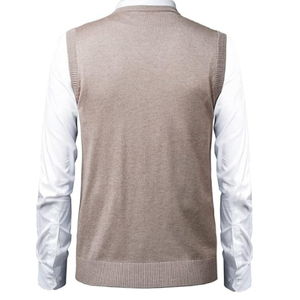Vente en gros – Nouveauté 2026 – Gilet pull sans manches en cachemire pour homme, col en V, tricoté, épais, design personnalisé, haute qualité - Product Image 4