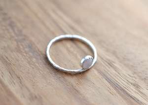 Sterling Silver Rose Quartz <b>Stacking</b> Ring 925 Silver 5mm Stone Minimalist Women Jewelry Handmade Wholesale Supplier - Product Image 3