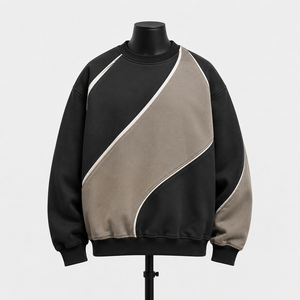 Sudadera Personalizada para Hombre con Bloques de Color, Cuello Redondo, Fabricante de Ropa de Marca Privada OEM - Product Image 1