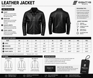 Veste moto en cuir véritable bleu pour homme avec fermeture éclair, col rabattable, coupe ajustée, vêtements d'hiver - Product Image 5