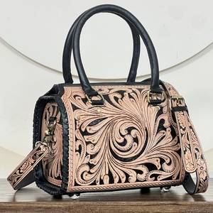 Offre Spéciale Super Septembre : Ensemble de 2 sacs de voyage assortis en cuir véritable gaufré floral, sacs à bandoulière et sacs de voyage Speedy - Product Image 3
