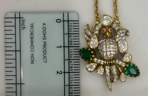Parure Collier et Boucles d'Oreilles Plaqué Or pour Femme, Motif Paon, Strass en Cristal, Design Animal Vintage, Bijoux de Soirée, Pierre Polki Blanche Vintage - Product Image 2