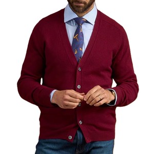 Cárdigan de lana transpirable de manga larga de alta calidad para hombre, diseño personalizado, suéteres y cárdigans de invierno para hombre en venta - Product Image 2