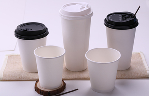 แก้วกระดาษรีไซเคิลพิมพ์โลโก้ได้ แก้วกาแฟกระดาษคราฟท์พร้อมฝาปิด แก้วแบบใช้ครั้งเดียวสำหรับเครื่องดื่มร้อน/เย็น - Product Image 3