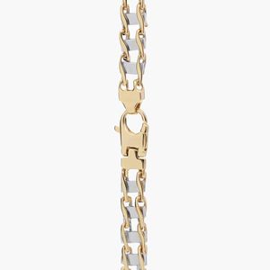 Bracelet pour homme de 8,5 pouces en or jaune italien poli miroir, style maillons de rail - Product Image 5