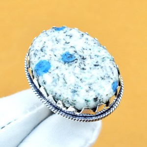 K2 Azurite Gemstone Oval Ring 925 Sterling Silver Handmade Bohemian Jewelry Natural Stone <b>Women</b> Ring Wholesale - Product Image 1