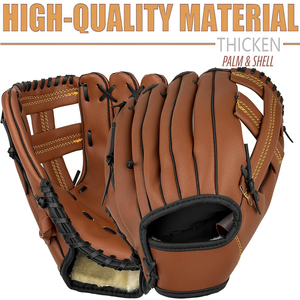 FITME SPORTS Professional <b>Baseball</b> Catcher <b>Gloves</b> Leather Right-Handed Full Finger Training Mitt Thick Palm Shell 12.5 Inch - Product Image 5
