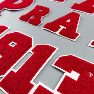 Wholesale Custom Chenille Embroidered Letter <b>Patches</b> Nonwoven Felt Iron-<b>On</b> <b>Sew</b>-<b>On</b> Varsity <b>Patch</b> for Garments - Product Image 3