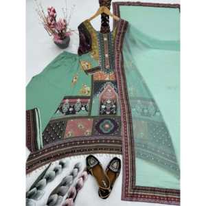 Hermoso conjunto superior e inferior de mujer con Dupatta para fiestas - Product Image 3