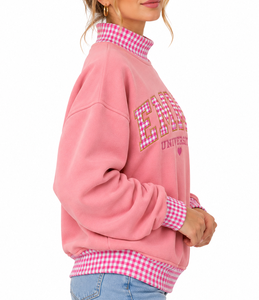 Sudadera de cuello alto para mujer con logo personalizado, de algodón grueso, bordada, estilo casual urbano. - Product Image 2