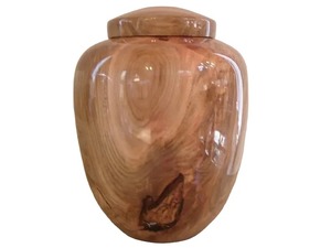 Urna funeraria de madera maciza con acabado natural, duradera, tamaño adulto, redonda, para cenizas humanas, urna decorativa de madera. - Product Image 1