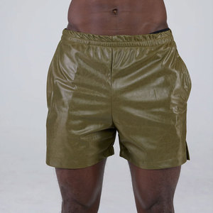 กางเกงขาสั้นหนังสำหรับผู้ชายสไตล์ยอดนิยมกางเกงขาสั้นหนังแฟชั่นสำหรับผู้ชายขายส่ง - Product Image 1