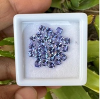 Natürlicher Blauer Tansanit Kissenförmiger Facettenschliff Lose Exzellente Seltene Qualität Sortierte Größen 3,5,6mm Kalibriert für Schmuck