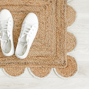 Tapis carré en rotin géométrique bohème Hausattire, franges à pompons, couleur naturelle, pliable, résistant à l'eau, deux poignées, tapis de sol pour enfants - Product Image 5