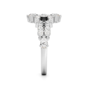 Anillo de Eternidad de Diamantes en Oro Blanco para Mujer, Corte Pera, Geométrico, Anillo de Compromiso de Lujo - Product Image 3