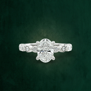 18K Solid Gold Oval Cut <b>Sovereign</b> <b>Ring</b> with Cushion-Halo Setting VS1/VVS1 Diamond Clarity Custom OEM B2B Factory Price - Product Image 3