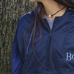 Sorority Women's Navy Blue Quarter-Zip Windbreaker <b>Jacket</b> With Embroidered Logo Front Pocket Zip Closure <b>Lightweight</b> Outdoor - Product Image 2