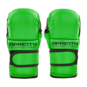 Best Quality MMA Gloves Adult Green Color Martial Arts Wear Genuine Leather Lightweight Adjustable Straps <b>Hook</b> Loop Closure - Product Image 3