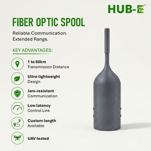 สายเคเบิลสื่อสารโดรนใยแก้วนำแสง HUB-E 40 กม. ป้องกันการรบกวน พร้อมขั้วต่อแบบกำหนดเอง AC 100-240V คาร์บอนไฟเบอร์ - Product Image 5