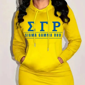 Robe de sport décontractée à capuche pour femme, manches longues, avec cordon de serrage et poches, chaude et confortable pour l'extérieur, OEM ODM - Product Image 2
