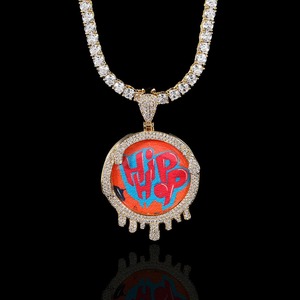 Pendentif personnalisé en argent 925 pour homme avec diamant Moissanite, bijou souvenir photo - Product Image 2