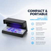 Machine de comptage de billets automatique miniature avec lumière UV LED, machine de vérification des billets douteux, détecteur de monnaie, lampe à haute visibilité pour l'argent