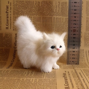 Lindo Peluche de Gato de Pelo Sintético Suave de 12 cm, Modelo de Gato Artificial, Juguetes de Peluche para Niños y Niñas, Regalo de Cumpleaños o San Valentín - Product Image 4