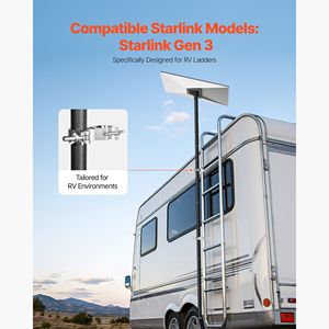 Kit di Montaggio Starlink per Camper in Acciaio Resistente con Angolo Regolabile a 360 Gradi, Tubo Extra Lungo Gen 3 e Accessori Esterni - Product Image 4