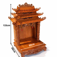 Altères de Terre et de Richesse en Bois de Huong, sculptés à la main, à trois toits, en teck traditionnel, durables, meubles de salon anciens pour la prospérité